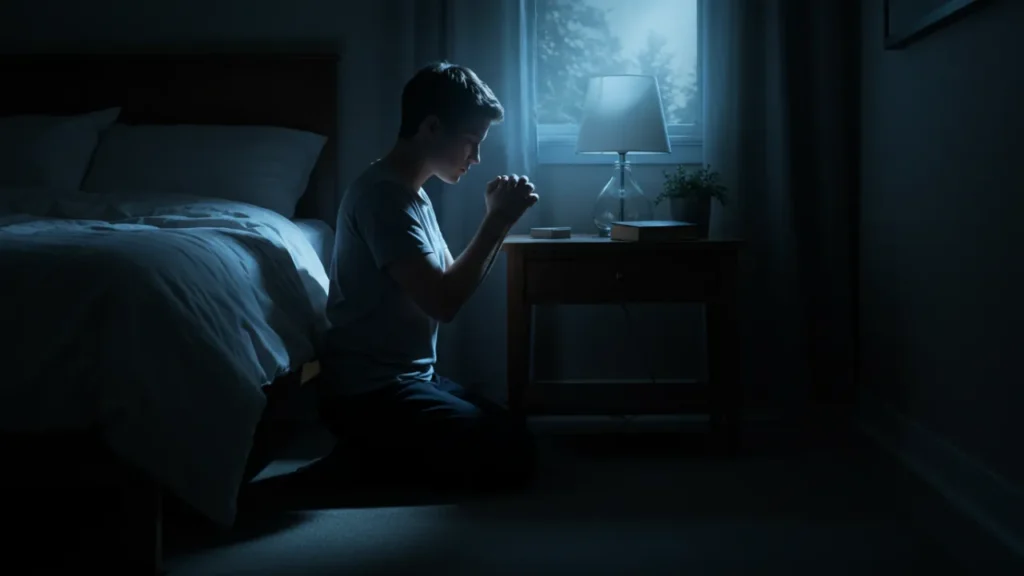 Bíblia aberta no Salmo 4:8