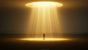 Raios de luz divina descendo do céu, comunicação poderosa