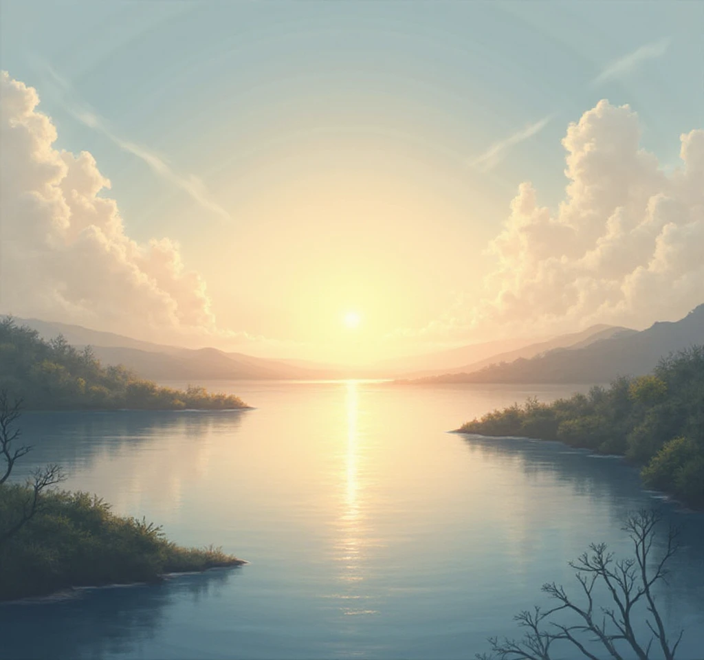 nascer do sol sobre paisagem calma simbolizando esperança e fé