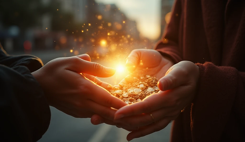 Pessoa praticando generosidade cristã doando com alegria - Atos 20:25 dar é melhor que receber