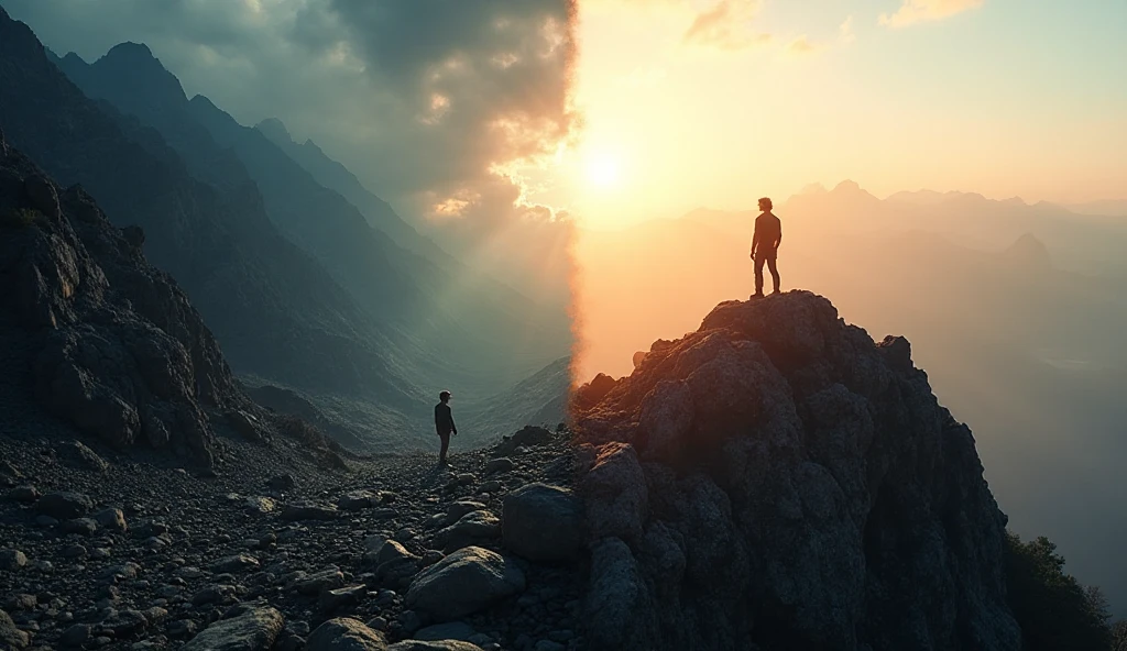 Transformação de vida do vale escuro ao topo da montanha iluminada - plano de Deus em ação