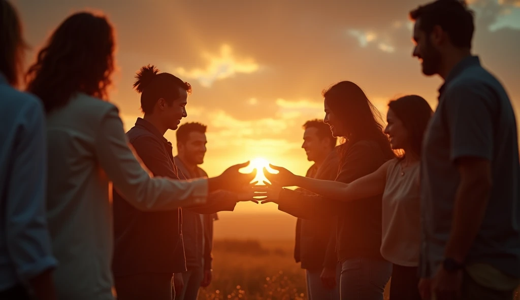 Comunidade compartilhando luz de Cristo valei-vos da luz transformação social conduta ética amor ao próximo